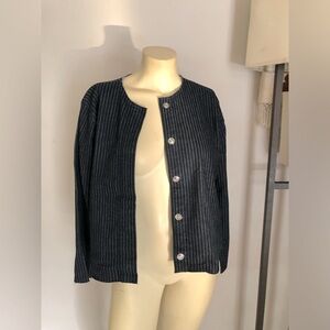 Gap Striped  Ladies Denim Jacket Size Large